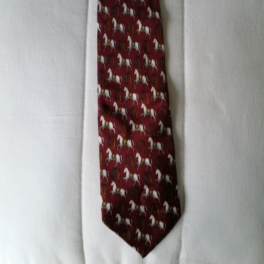 Distinguished silk Pavarotti tie; Lipizzaners
